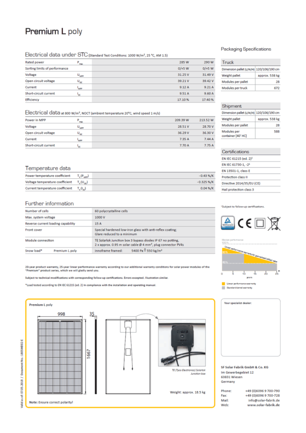 SOLARFABRIK PREMIUM L-POLY-290 - Imagen 5