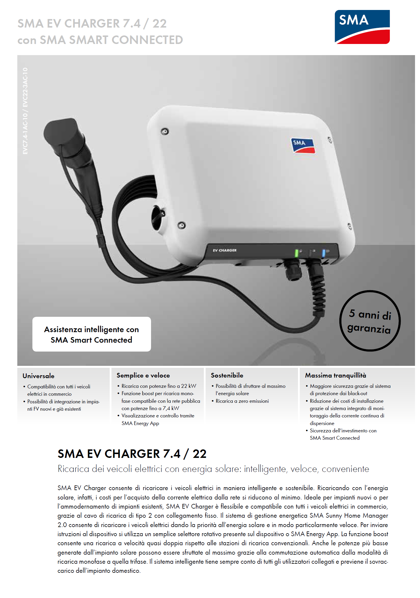 SMA EV CHARGER EVC22-3AC-10