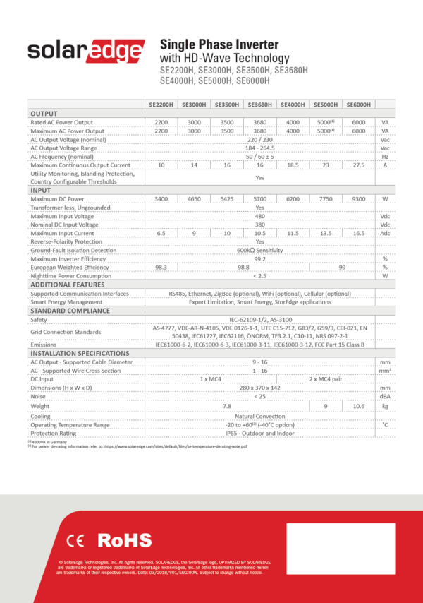 SOLAREDGE SE6000H - Imagen 3