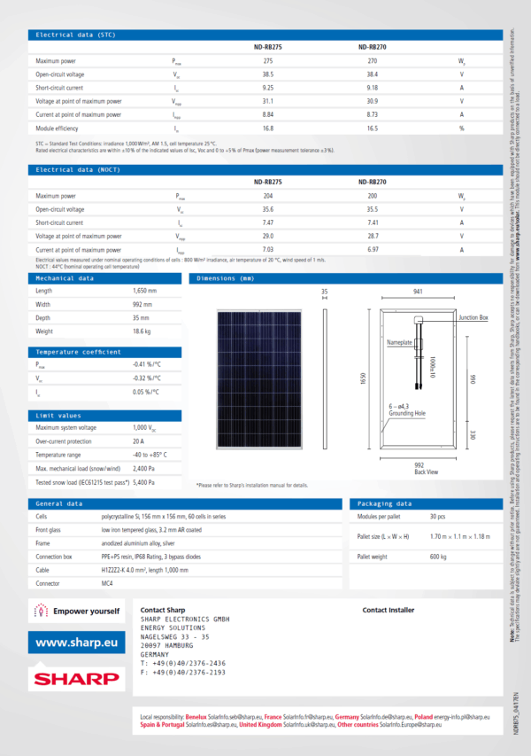 SHARP ND-RB275 - Image 3