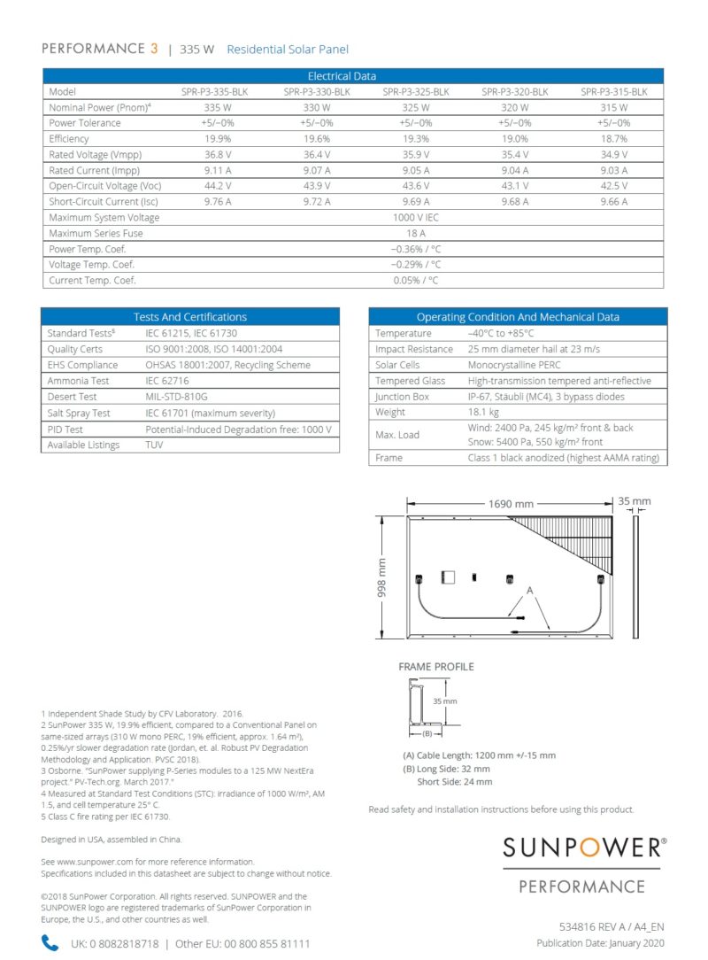 SUNPOWER SPR-P3-335-BLK - Imagen 3