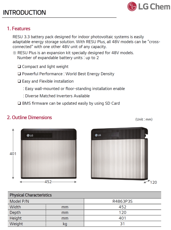 LG CHEM RESU3.3 - Imagen 3